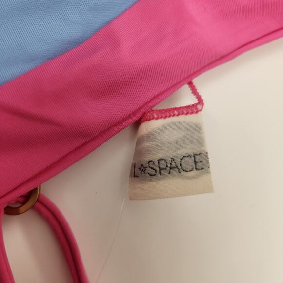 L*Space Rebel Stripe Bikini Top Pink Blue White Size Small NWT - Picture 4 of 4